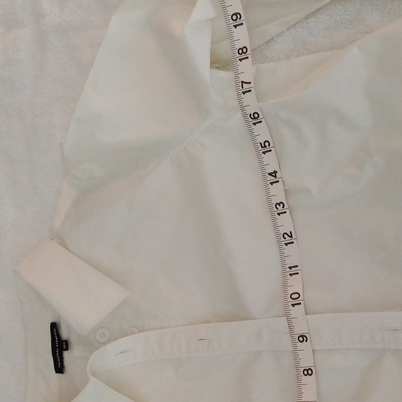 🔥🔥🔥Universal Standard white cotton & elastane button down blouse 4XS - Picture 10 of 14